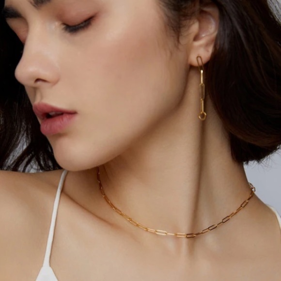 ¥ New 14K Gold Choker Boho Chain Necklace - Picture 5 of 5